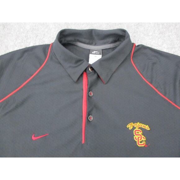 USC Trojans Shirt Mens XL Black Red Nike Dri Fit Polo NCAA College Football - Picture 8 of 16